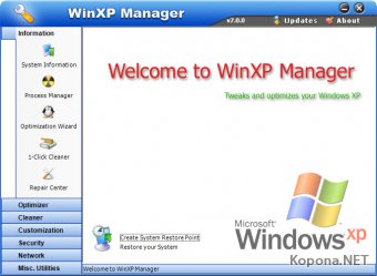 Yamicsoft WinXP Manager v7.0